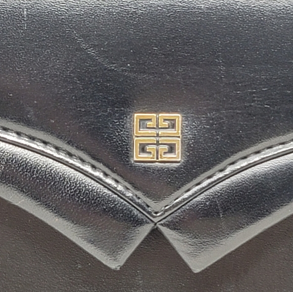 Vintage Givenchy Top Handle Kelly Black Leather Medium Tote Hand Bag Authentic - Picture 4 of 13